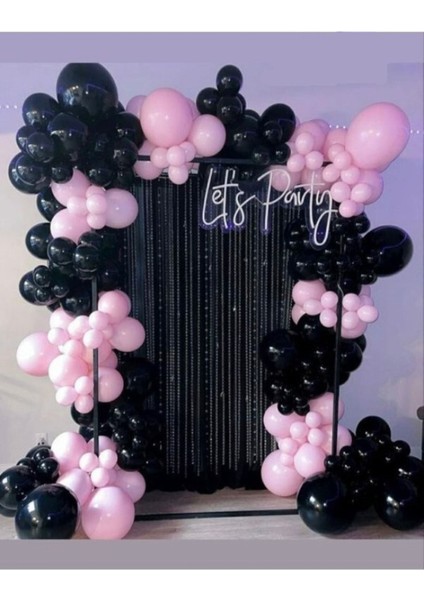 Black Pink Konseptli Doğum Günü Balonları Seti 65 Adet