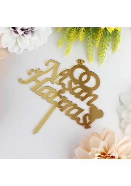 Pleksi Pasta Süsü Nişan Hatırası Gold modelleri