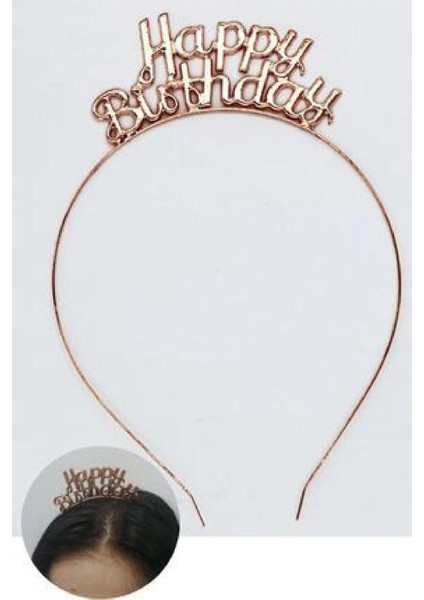 Happy Bırthday Metal Taç Rose Gold modelleri