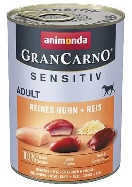 Gran Carno Sensitive Tavuklu ve Pirinçli Yetişkin Köpek Konservesi 400 gr