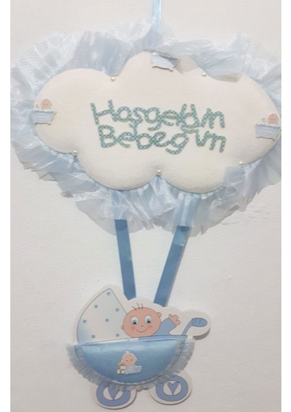Hoşgeldin Bebeğim Bebek Kapı Süsü Mavi