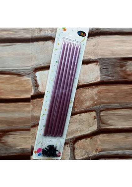 20 cm Pembe Uzun Mum 6lı Pasta Mumu fiyatları