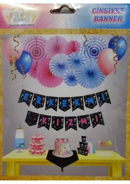 Cinsiyet Belirleme Partisi Kız Mı Erkek Mi Boy Or Girl Zikzak Banner fiyatları