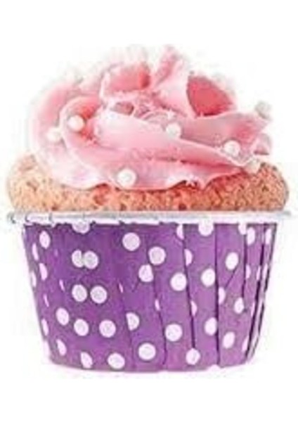 Mor Puantiyeli 50'li Kek Kalıbı Fırında Dağılmayan 7 x 3.5 cm Muffin Kalıbı Cupcake Stand Kapsülü fiyatları