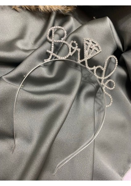 Bride Yazılı Kristal Taşlı Taç Gold modelleri