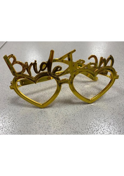 Bride Team Yazılı Gold Renk Parti Gözlüğü