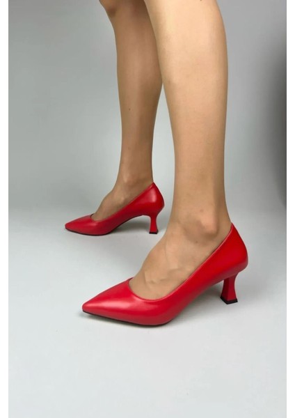 Kadın Sity Kırmızı Cilt 6 cm Ince Topuklu Stiletto modelleri