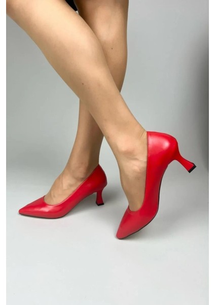 Kadın Sity Kırmızı Cilt 6 cm Ince Topuklu Stiletto fırsatları