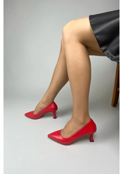 Kadın Sity Kırmızı Cilt 6 cm Ince Topuklu Stiletto indirimleri