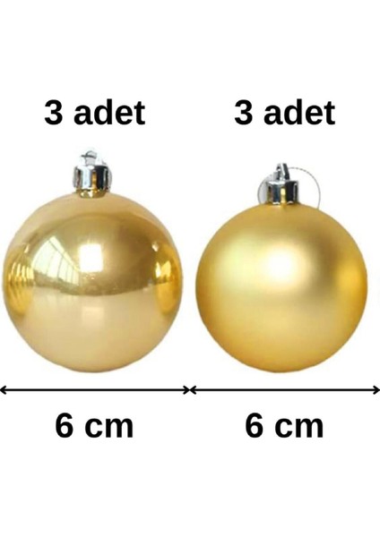 Yılbaşı Ağacı Süsü 6'lı 6 cm Toplar Altın fiyatları