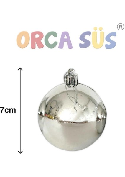 Yılbaşı Ağacı Süsü 6'lı 7 cm Toplar Gümüş fiyatları