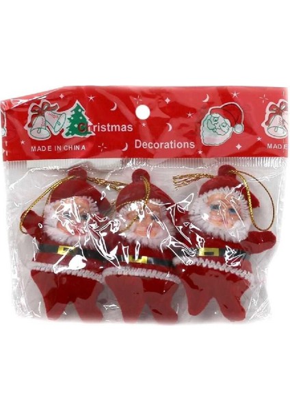 Yılbaşı Ağacı Süsü 3'lü Noel Baba 5cm modelleri