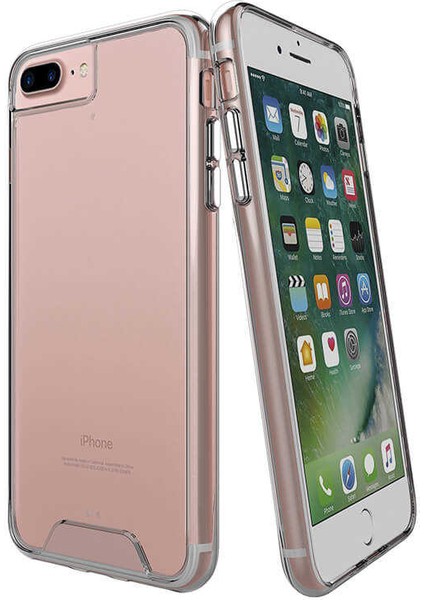 Apple iPhone 7 Plus - Kılıf Şeffaf Sert Koruyucu Gard Silikon - Şeffaf