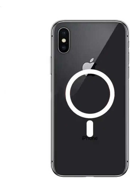 Apple iPhone Xs Max 6.5 - Kılıf Wireless Şarj Özellikli Şeffaf Sert Koruyucu Tacsafe Kapak - Şeffaf