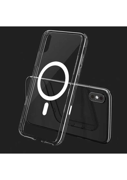 Apple iPhone Xs Max 6.5 - Kılıf Wireless Şarj Özellikli Şeffaf Sert Koruyucu Tacsafe Kapak - Şeffaf