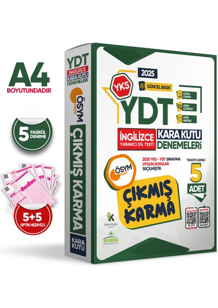 2025 Yks Ydt Ingilizce Ösym Çıkmış Karma Kara Kutu Deneme Paketi 5li Türkiye Geneli Video Çözümlü