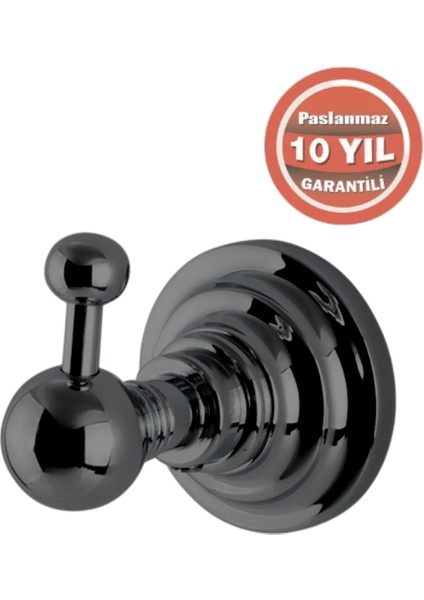 Paslanmaz Pirinç Ottoman Tekli Askılık Mat Siyah