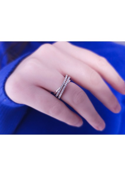 Çift Sıra Taşlı Pırlanta Yüzük 0404R0003 fırsatları