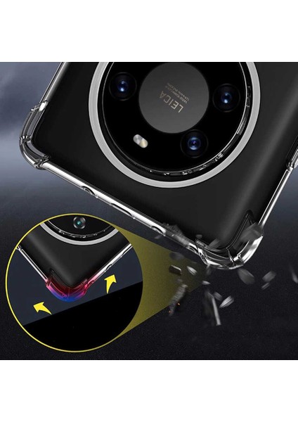 Huawei Mate 40 Pro - Kılıf Kenar Köşe Korumalı Nitro Anti Shock Silikon - Şeffaf fırsatları