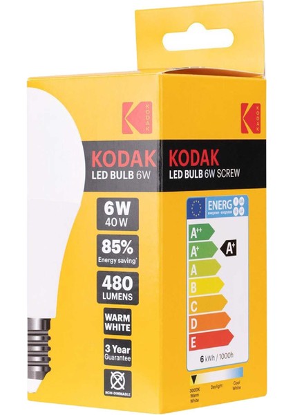 6W 480 Lümen LED Sarı Işık Ampul 5 Adet