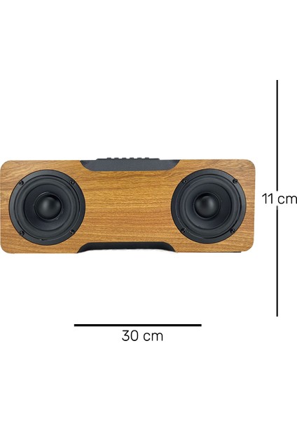 M8C Dijital Saatli Ahşap Kablosuz Hoparlör - Speaker