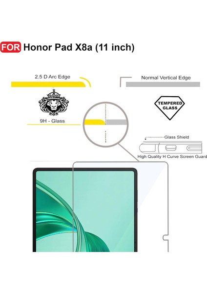 Honor Pad X8A 11 Inç ile Uyumlu Kırılmaz Tablet Temperli Cam Ekran Koruyucu fırsatları