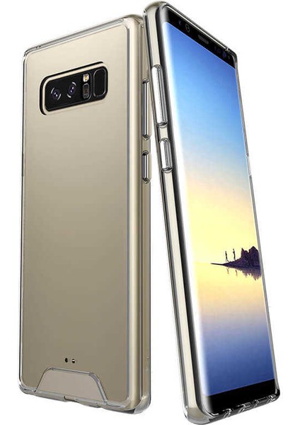 Samsung Galaxy Note 8 - Kılıf Şeffaf Sert Koruyucu Gard Silikon - Şeffaf