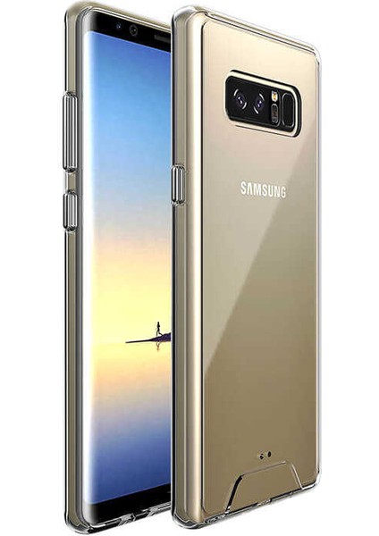 Samsung Galaxy Note 8 - Kılıf Şeffaf Sert Koruyucu Gard Silikon - Şeffaf