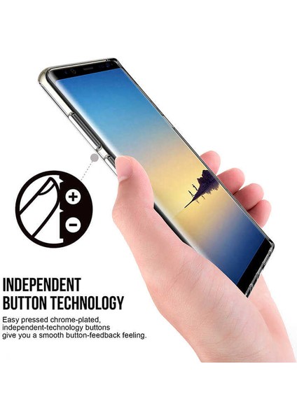 Samsung Galaxy Note 8 - Kılıf Şeffaf Sert Koruyucu Gard Silikon - Şeffaf