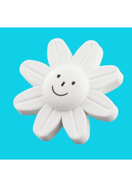 Mobilya Plastik Papatya Gülücüklü Beyaz Renk Çoçuk Odası Dolabı Kapak Kulpu Çekmece Kulbu 1 Adet