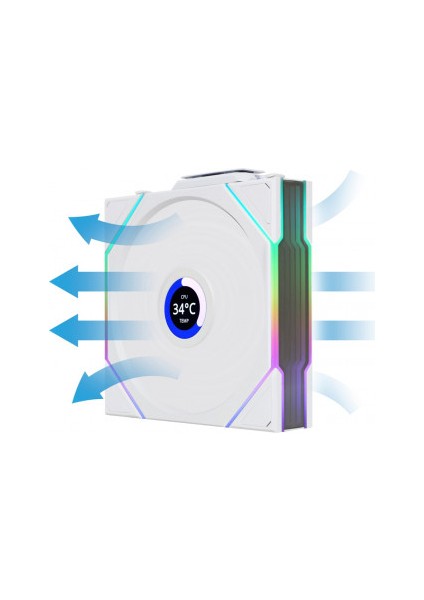 Unı Fan Reverse Tl Wıreless LCD 3X120MM Beyaz Kasa Fanı (G99.12RTLLCD1W3W.00)