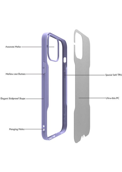 Apple iPhone 12 Mini - Kılıf Kenarı Renkli Arkası Şeffaf Parfe Kapak - Siyah