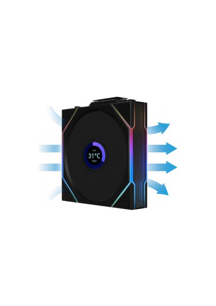 Unı Fan Reverse Tl Wıreless LCD 1X120MM Siyah Kasa Fanı (G99.12RTLLCD1W1B.00)
