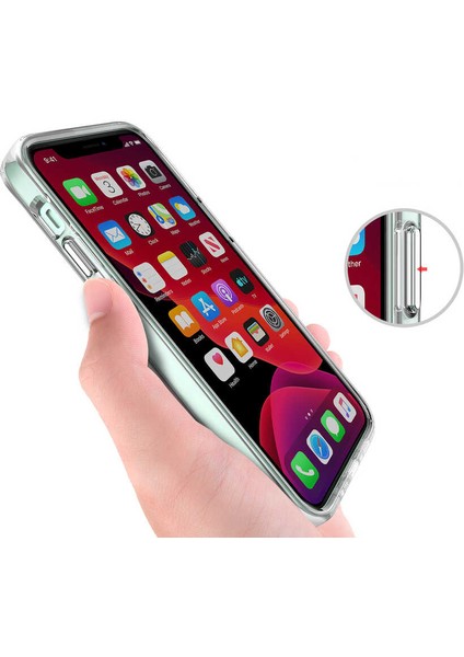 Apple iPhone 12 Mini - Kılıf Şeffaf Sert Koruyucu Gard Silikon - Şeffaf
