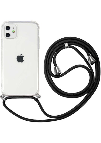 Apple iPhone 11 - Kılıf Şeffaf Ip Askılı Koruyucu X-Rop Kapak - Şeffaf