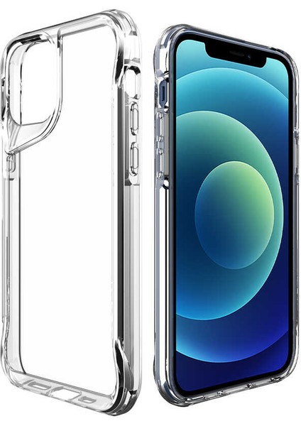 Apple iPhone 12 - Kılıf Şeffaf Sert Koruyucu T-Max Kapak - Şeffaf