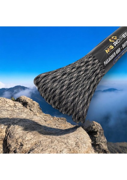 Polyester Paracord Ip 4 mm Gri Desenli Siyah Renk 30 Metre fırsatları