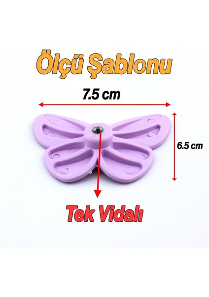 Plastik Kelebek Kulp Lila Mobilya Çoçuk Odası Kız Erkek Dolap Kapak Kulpu Çekmece Kulbu 1 Adet modelleri