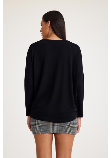 V Yaka Yarasa Kol Basic Triko Kazak indirimleri