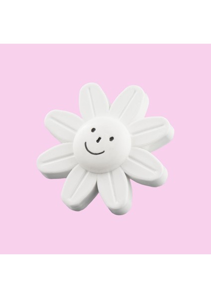 Mobilya Plastik Papatya Gülücüklü Beyaz Renk Çoçuk Odası Dolabı Kapak Kulpu Çekmece Kulbu 5 Adet indirimleri