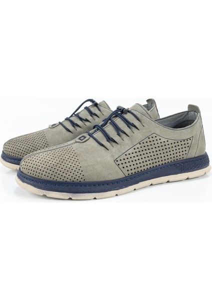 Erkek Gri Lacivert Hakiki Deri Ortopedik Lastikli Casual Ayakkabı fiyatları