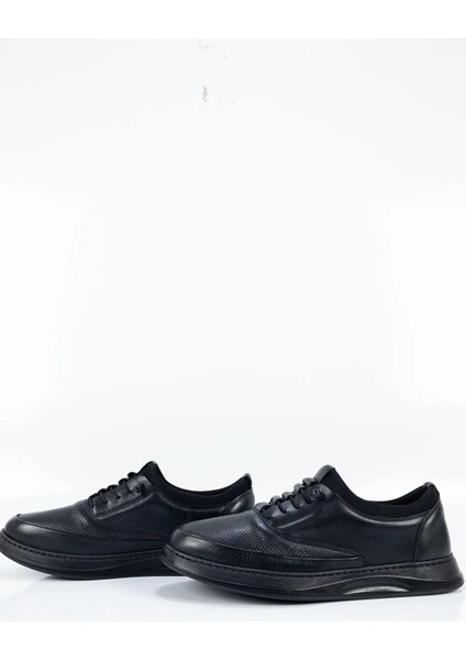 Erkek Siyah Deri Lastikli Casual Ayakkabı fırsatları