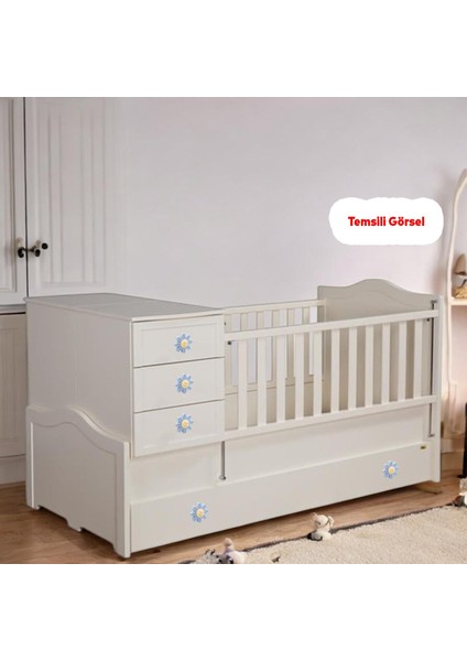 Mobilya Plastik Papatya Gülücüklü Mavi Renk Çoçuk Odası Dolabı Kapak Kulpu Çekmece Kulbu 1 Adet fiyatları