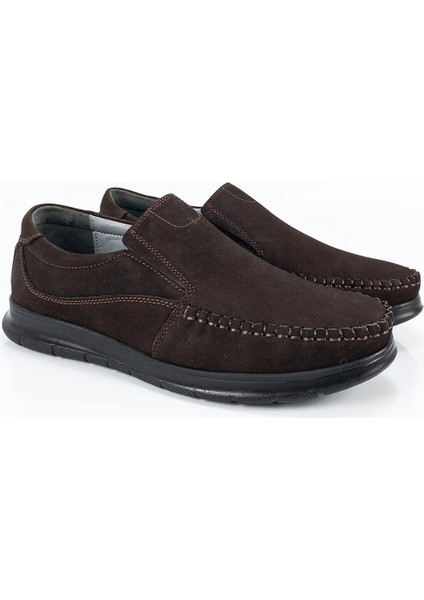 Erkek Kahve Deri Bağcıksız Casual Ayakkabı modelleri