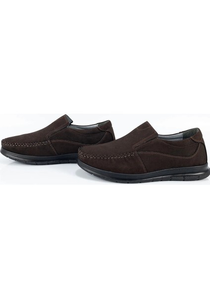 Erkek Kahve Deri Bağcıksız Casual Ayakkabı fırsatları