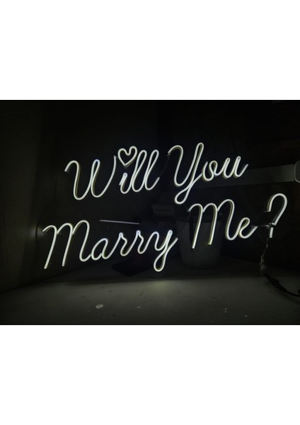 Cizgineon Will You Marry Me? Işıklı Neon led Duvar Dekarasyon
