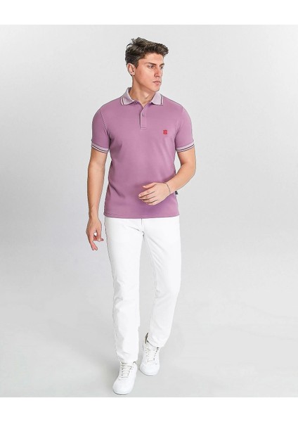 Erkek Fuşya %100 Pamuk Serin Tutan Fit Polo Yaka T-Shirt fiyatları