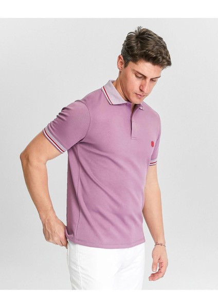 Erkek Fuşya %100 Pamuk Serin Tutan Fit Polo Yaka T-Shirt fırsatları