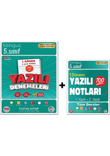 5. Sınıf 1. Dönem Yazılı Denemeleri ve Yazılı Notları - Tonguç Yayınları
