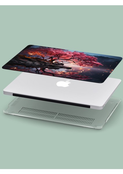 Macbook Air (M2-M3) Kılıf 13.6 Inç A2681-A3113 2022/2024 Kapak Tam Koruma Macpac-06 Japon Kiraz Ağacı